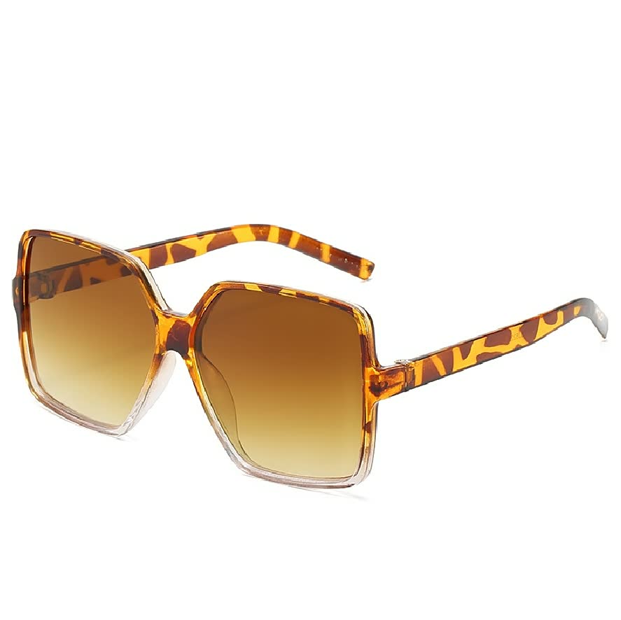Braune, eckige Sonnenbrille mit Schildpattmuster, UV-Schutz, modisches Accessoire.