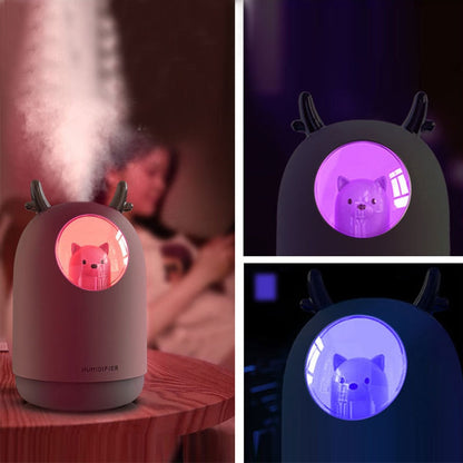 Ultraljuds-luftfuktare med LED-nattlampa för barnrum – LuftBär Mini