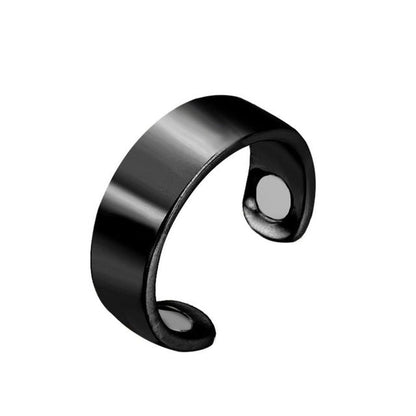 Schwarzer Edelstahl-Ring, minimalistisches Design, verstellbar, Unisex-Schmuck.
