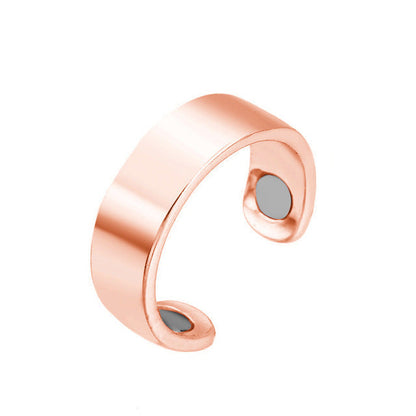 Roségoldener offener Ring, minimalistisches Design, Edelstahl, modisches Schmuckstück.