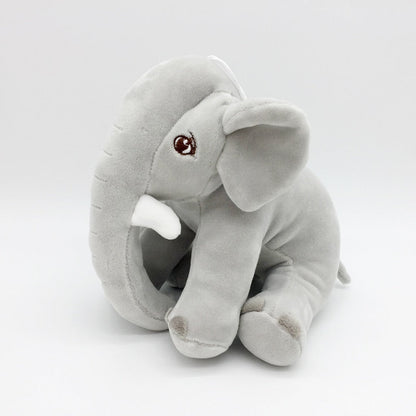 Grauer Plüschelefant, Kuscheltier, weiches Spielzeug, Kinderzimmer-Dekoration, Geschenkidee.