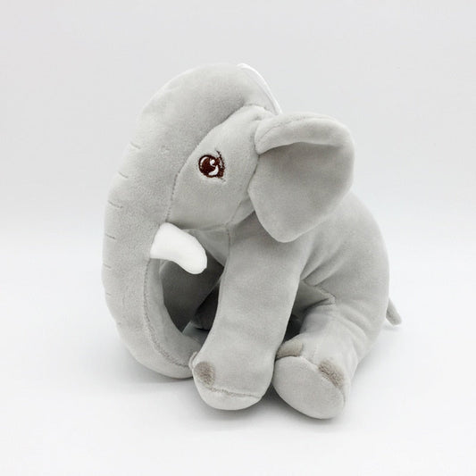 Grauer Plüschelefant, Kuscheltier, weiches Spielzeug, Kinderzimmer-Dekoration, Geschenkidee.
