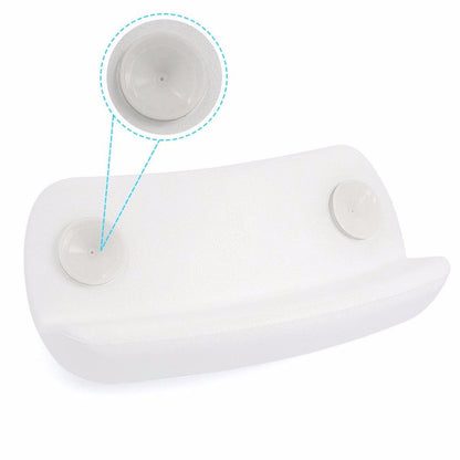 Weiße Duschablage mit Saugnäpfen, Kunststoff, Badezimmerregal, wandmontiert, platzsparend.