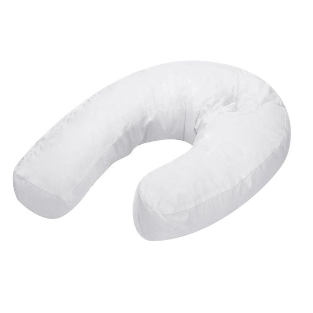 Weißes Nackenkissen, ergonomisch, Reisekissen, U-förmig, bequem, Schlafunterstützung.
