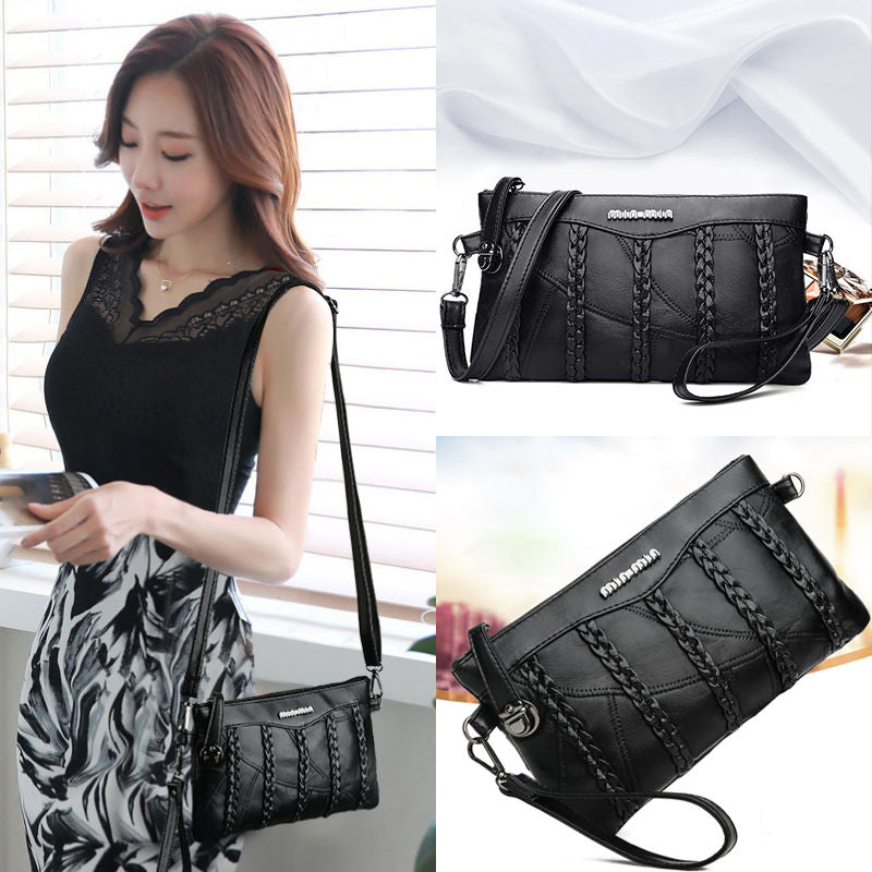 PU-läder crossbody-clutch för dam med rymligt innerutrymme