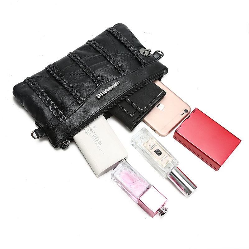 PU-läder crossbody-clutch för dam med rymligt innerutrymme