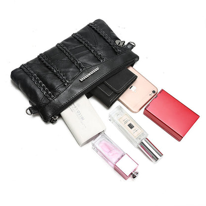 PU-läder crossbody-clutch för dam med rymligt innerutrymme