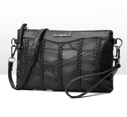 PU-läder crossbody-clutch för dam med rymligt innerutrymme