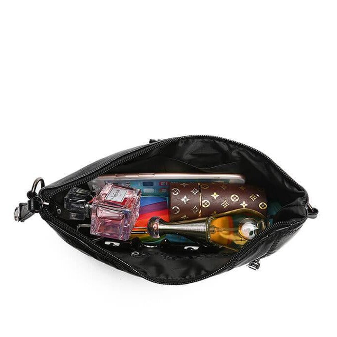 PU-läder crossbody-clutch för dam med rymligt innerutrymme