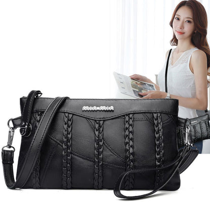 PU-läder crossbody-clutch för dam med rymligt innerutrymme