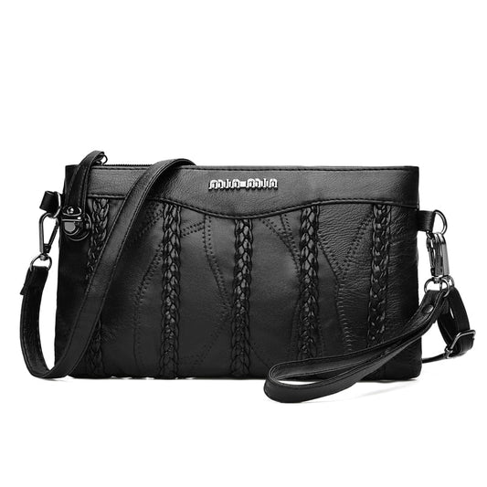 PU-läder crossbody-clutch för dam med rymligt innerutrymme