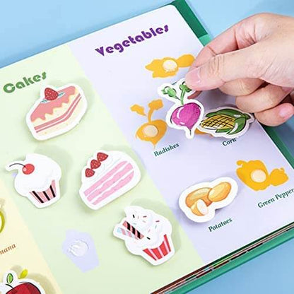 Interaktiv barnlärbok med kardborreuppgifter och förvaringsväska