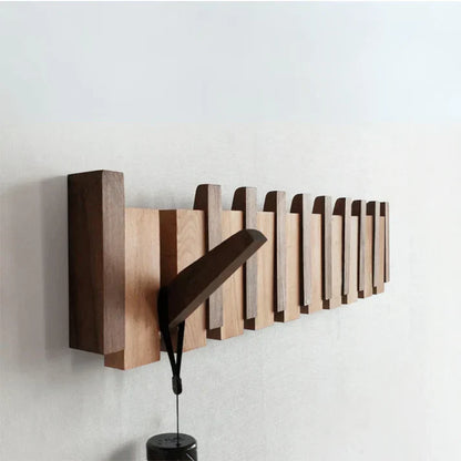 Moderner Holz-Wandhaken, klappbar, minimalistisch, Garderobe, platzsparend, Wohnzimmer-Dekor.