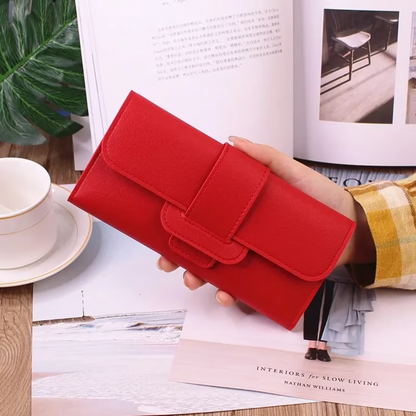 Rote Damen-Geldbörse aus Leder, elegant, modisch, ideal für den täglichen Gebrauch.