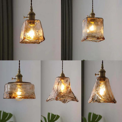 Retro Metall Glas Hängeleuchte - Vintalux
