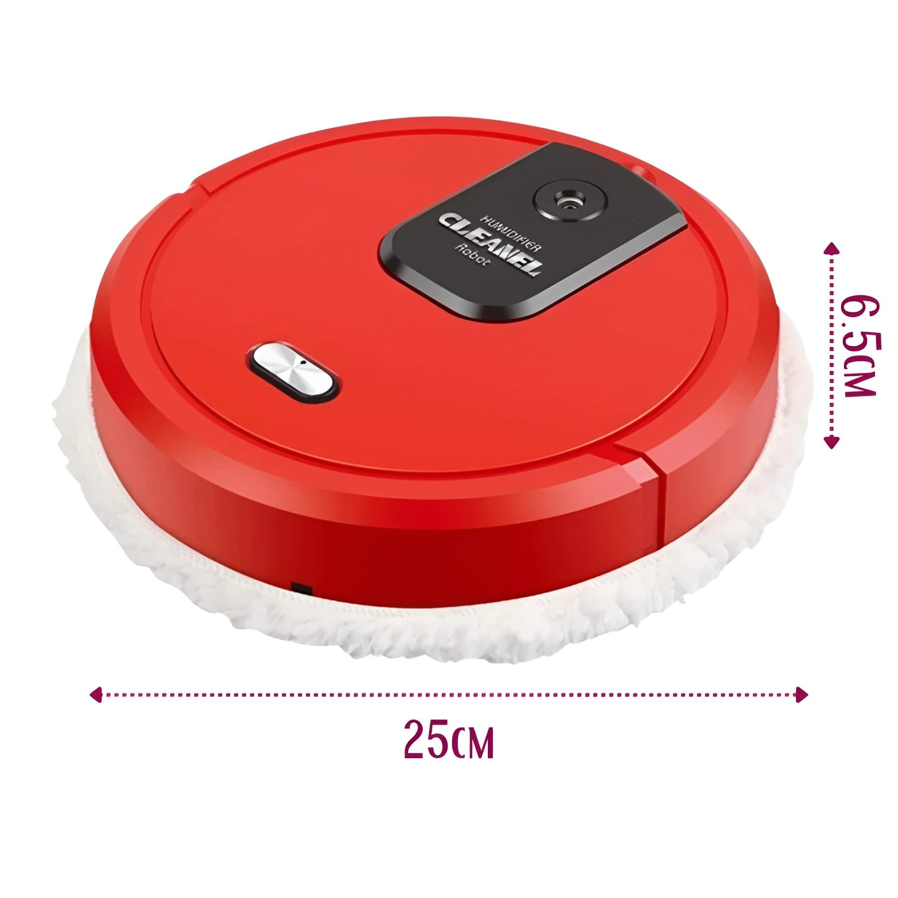 Roter Saugroboter für den Haushalt, 25 cm, automatischer Staubsauger, Reinigungsgerät.