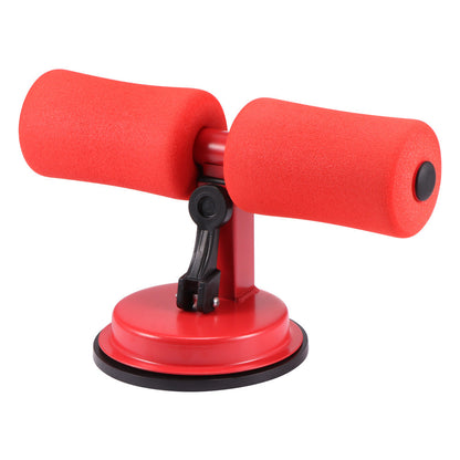Roter Bauchmuskeltrainer mit Saugnapf, Schaumstoffpolster, Heimfitnessgerät, kompakt, effektiv.