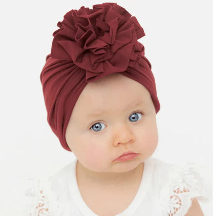 Mjuk baby turbanhatt med volangdetalj – Höstmagisk MysGlans (1+1 Gratis)