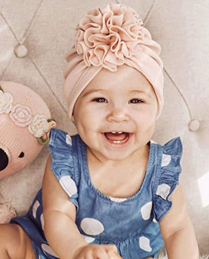 Mjuk baby turbanhatt med volangdetalj – Höstmagisk MysGlans (1+1 Gratis)