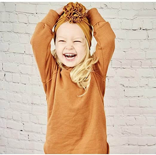 Mjuk baby turbanhatt med volangdetalj – Höstmagisk MysGlans (1+1 Gratis)