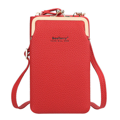 Rote Damenhandtasche aus Leder mit Schulterriemen, modisch, elegant, für Alltag und Abend.