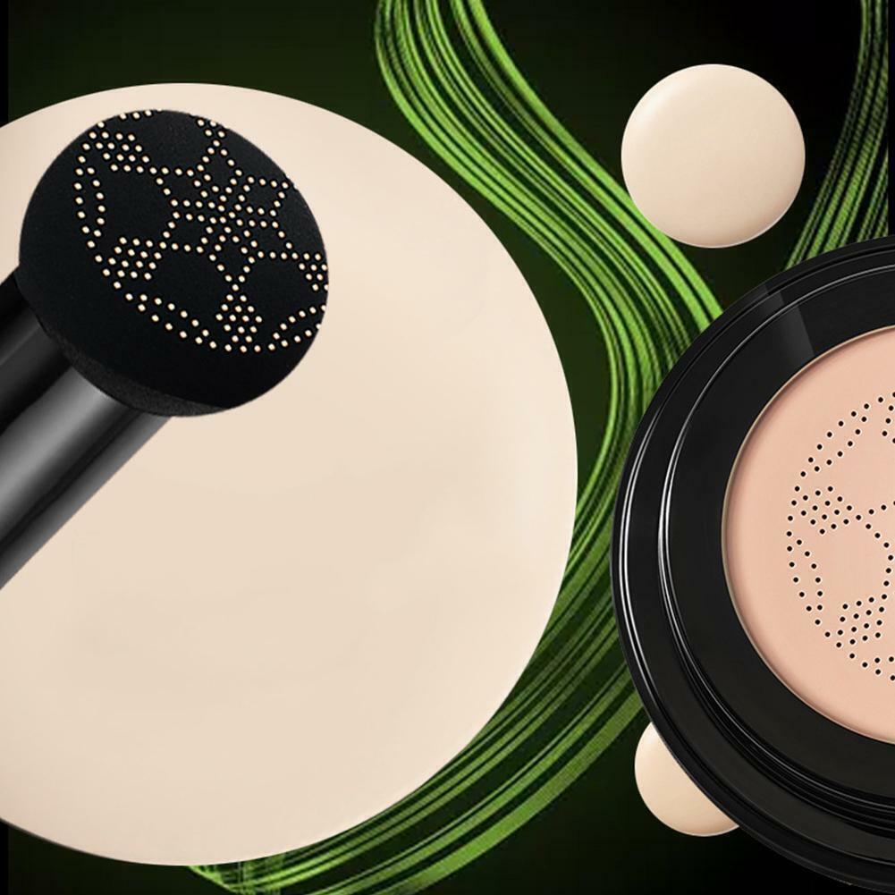 Make-up-Pinsel und Puder auf schwarzem Hintergrund mit grünen Linien.