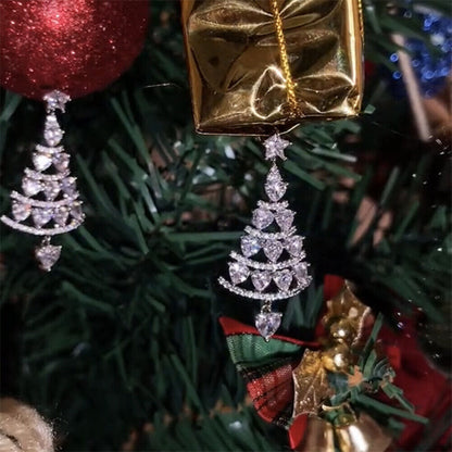 Weihnachtsschmuck, funkelnder Tannenbaum-Anhänger, Kristalle, Weihnachtsbaum, festliche Dekoration