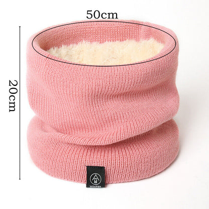 Rosa Strickschal mit Fleecefutter, 50x20cm, Winteraccessoire, warm und weich.