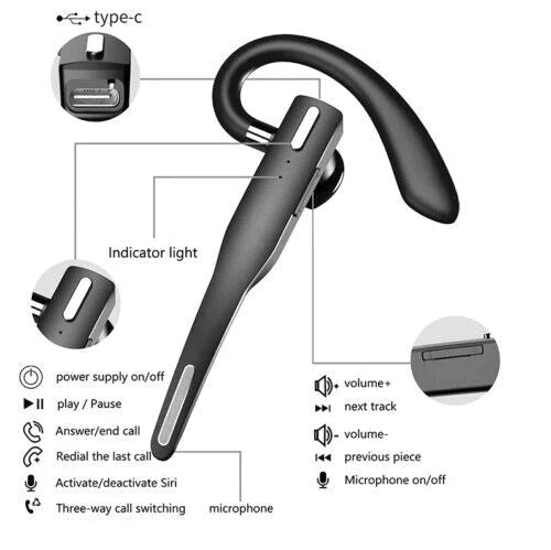 Trådlöst Bluetooth 5.1-headset med dualmikrofon - RoadMic Pro