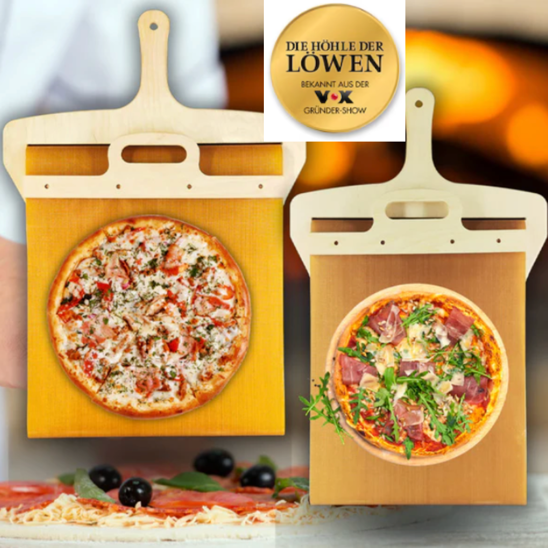 Holz-Pizzaschieber mit Griff, ideal für Pizza, bekannt aus "Die Höhle der Löwen".