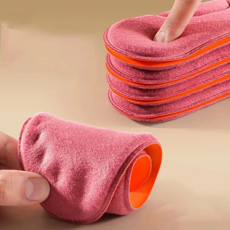 Selbsterwärmende Einlegesohlen, rosa, Memory-Schaum, Winter, Fußmassage, Unisex.