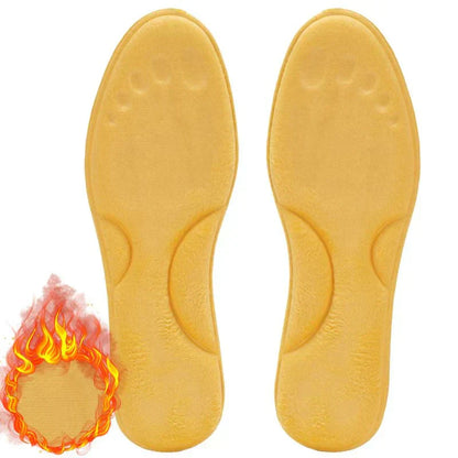 Selbsterwärmende Einlegesohlen, gelb, Memory-Schaum, Winter, Fußmassage, Thermo, Unisex.