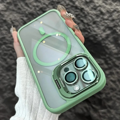 Stöttåligt magnetiskt mobilfodral med glasskydd och ställ