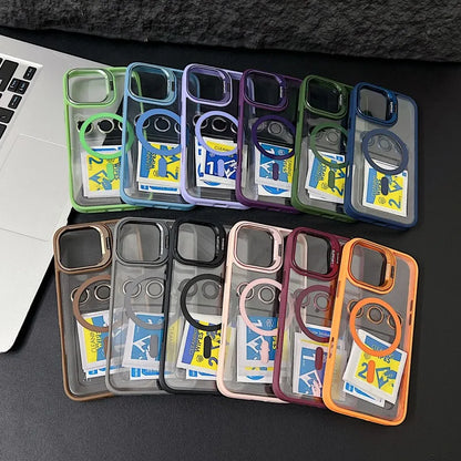 Stöttåligt magnetiskt mobilfodral med glasskydd och ställ