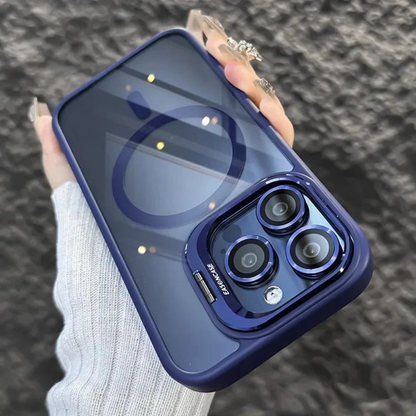 Stöttåligt magnetiskt mobilfodral med glasskydd och ställ