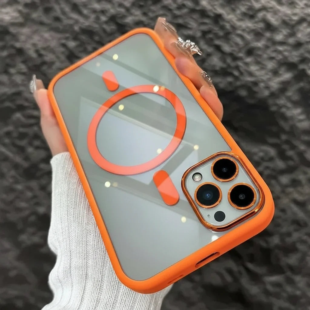 Stöttåligt magnetiskt mobilfodral med glasskydd och ställ