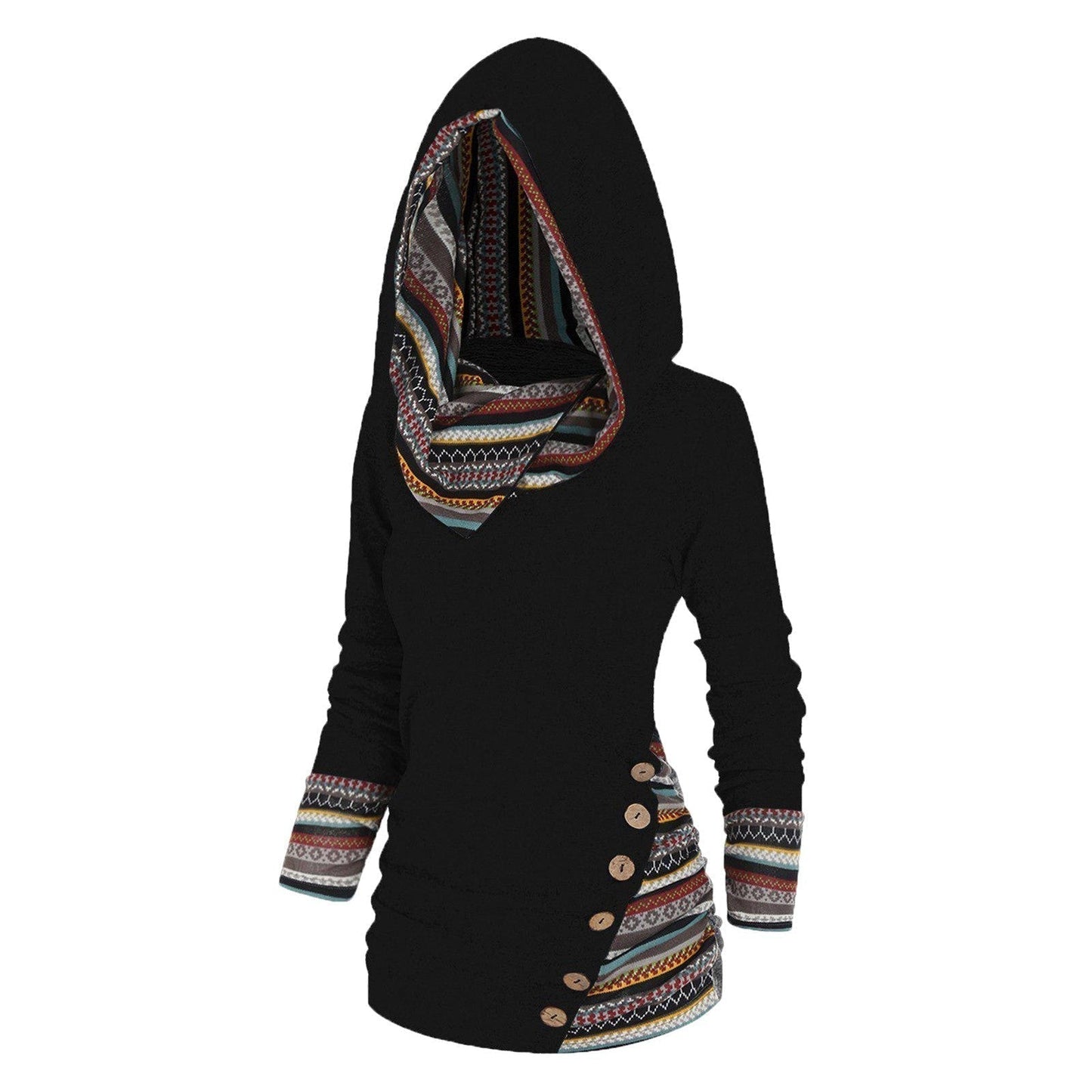 Höstlig damhoodie med tribal-mönster - Tavira