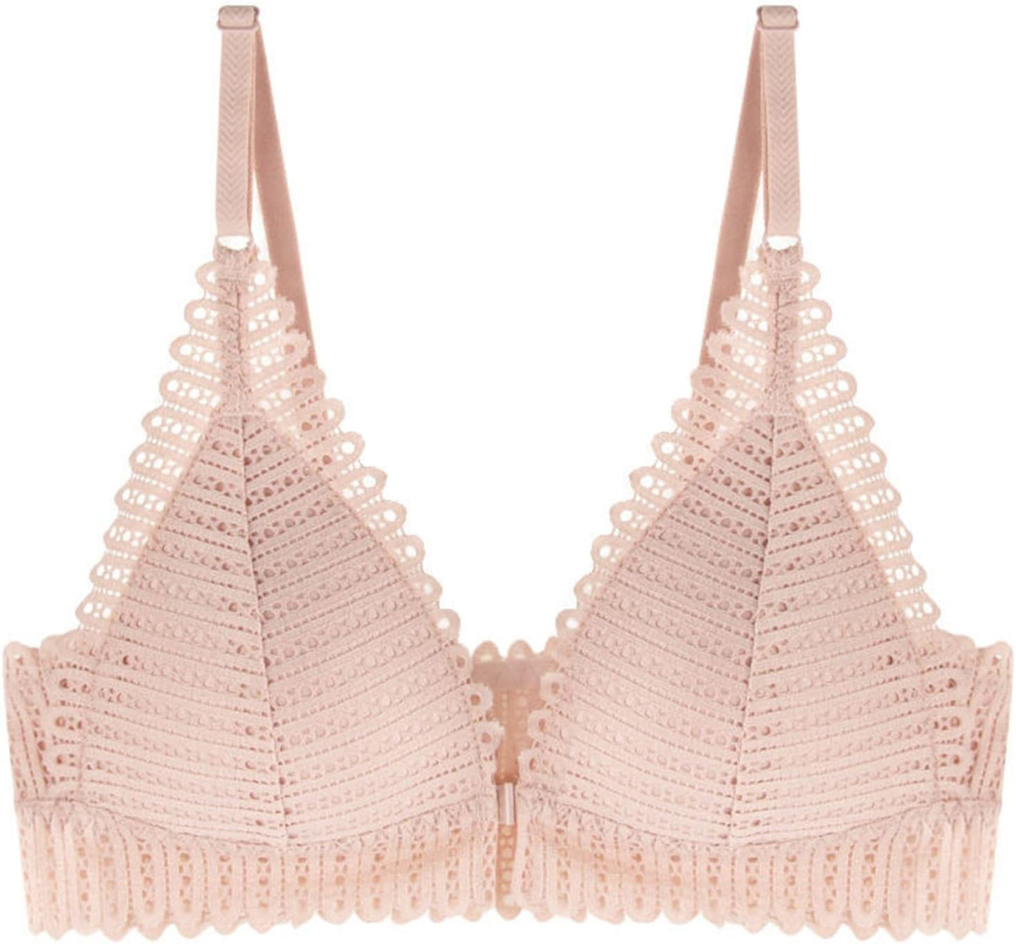 Rosa Spitzen-Bralette, Damenunterwäsche, verstellbare Träger, bequem, modisch.