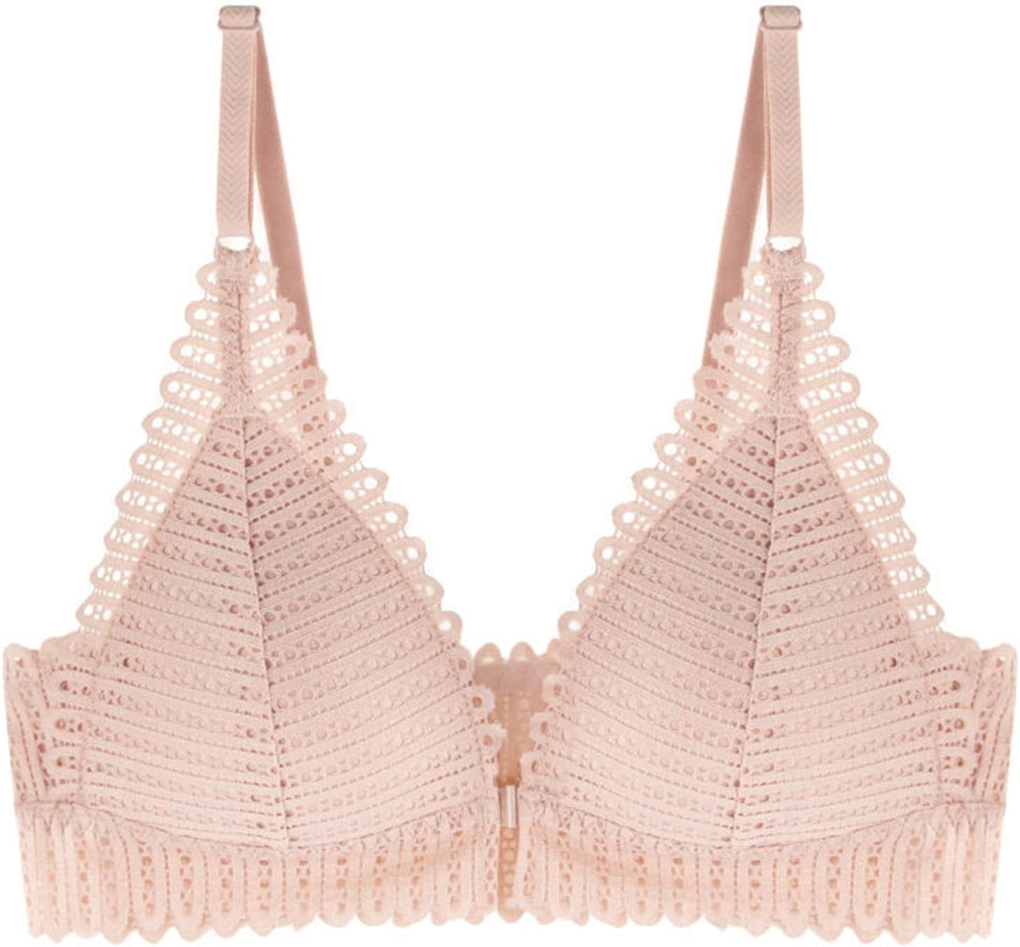 Rosa Spitzen-Bralette, Damenunterwäsche, verstellbare Träger, bequem, modisch.