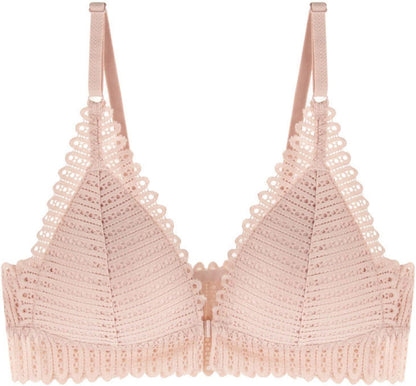 Rosa Spitzen-Bralette, Damenunterwäsche, verstellbare Träger, bequem, modisch.