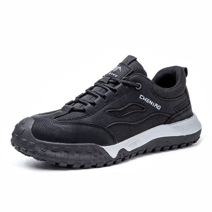 Schwarzer Sicherheitsschuh, rutschfest, robust, für Arbeit, Herren, Cheniro Marke.