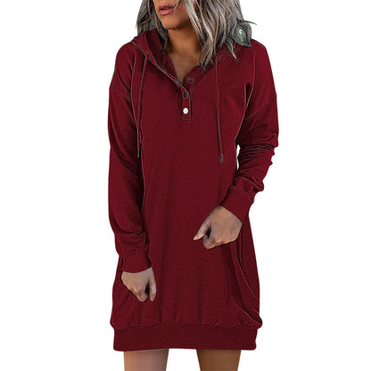 Höstig minimalistisk lång hoodie för dam – Valeria