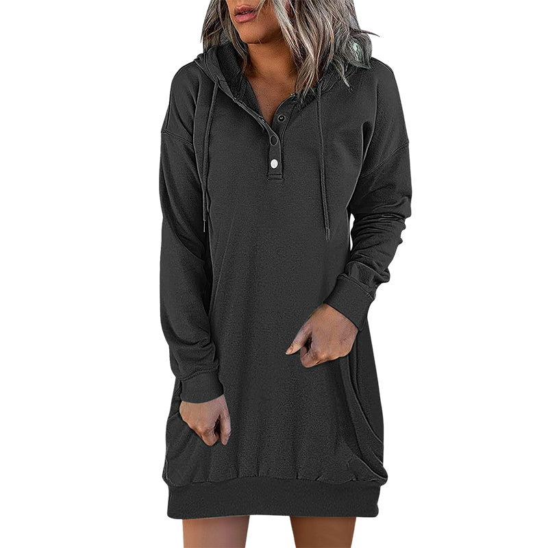 Höstig minimalistisk lång hoodie för dam – Valeria