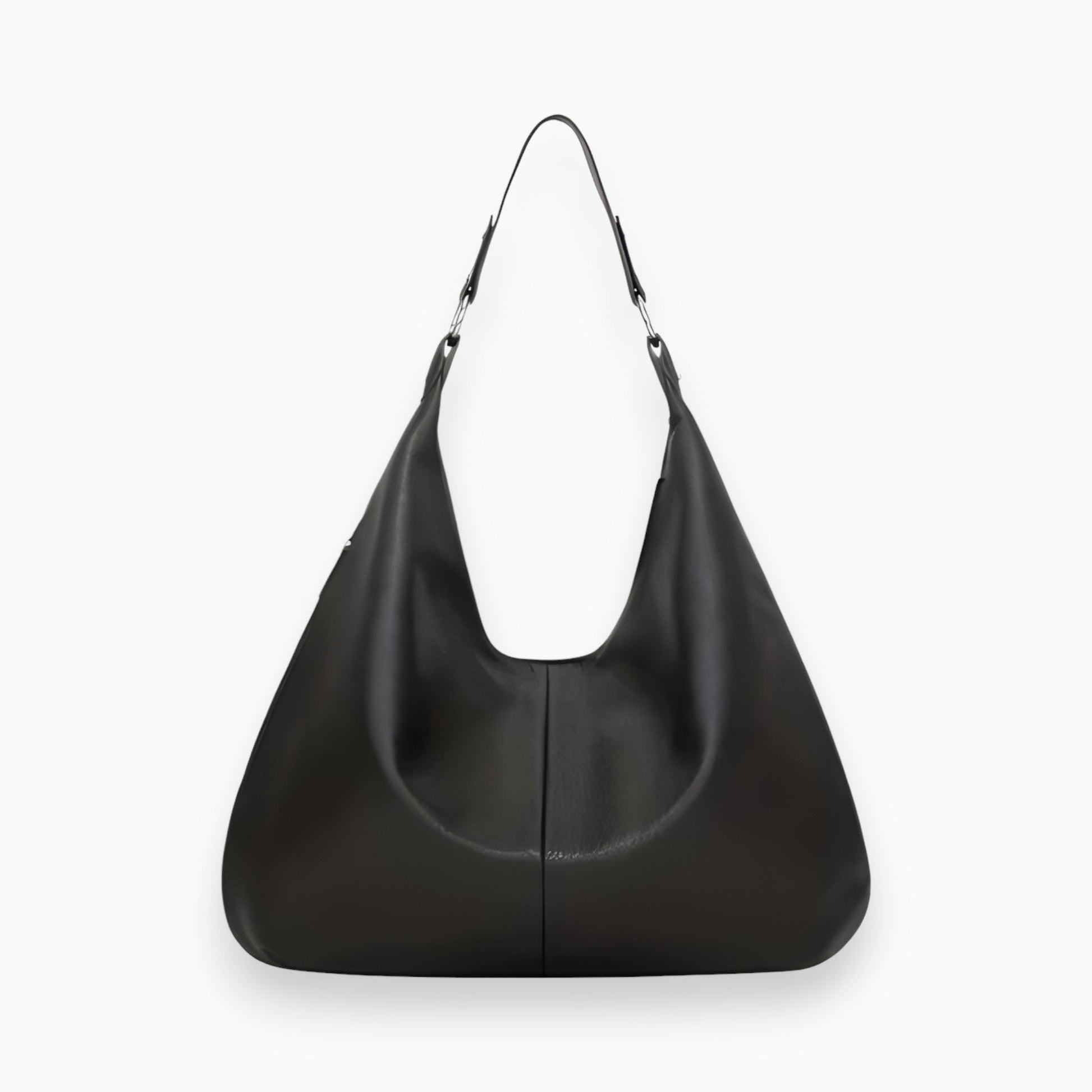 Schwarze Lederhandtasche, modisch, geräumig, für Damen, elegantes Design, Alltagsgebrauch.