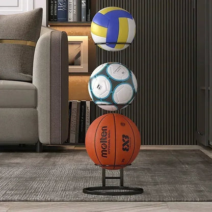 Vertikaler Sportballständer für Volleyball, Fußball, Basketball; platzsparender Ball-Organizer.