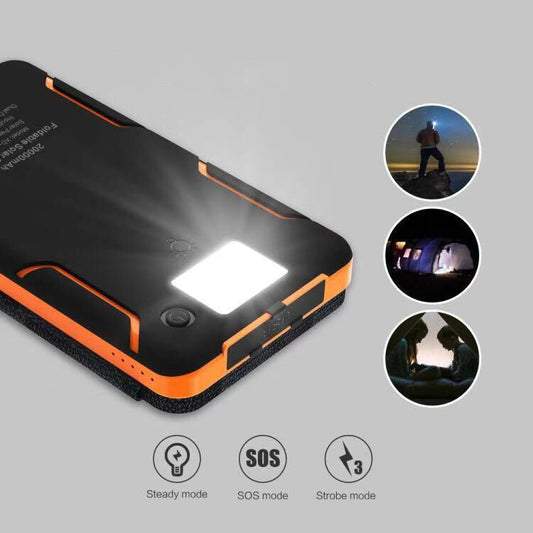 Solenergi-Powerbank med 4 paneler och 3 USB-utgångar – SunCore
