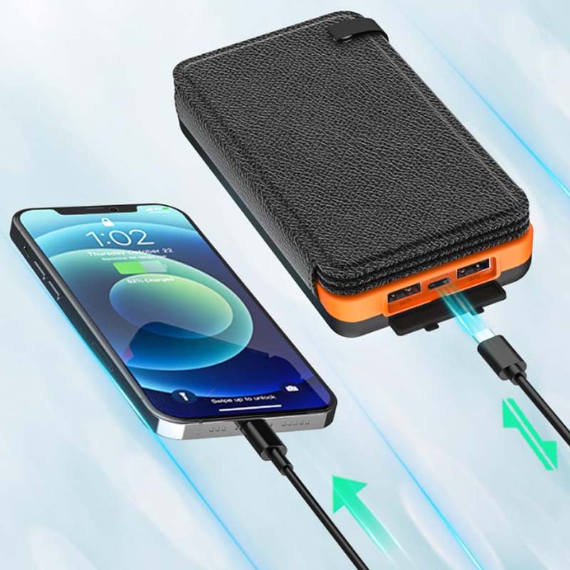 Solenergi-Powerbank med 4 paneler och 3 USB-utgångar – SunCore