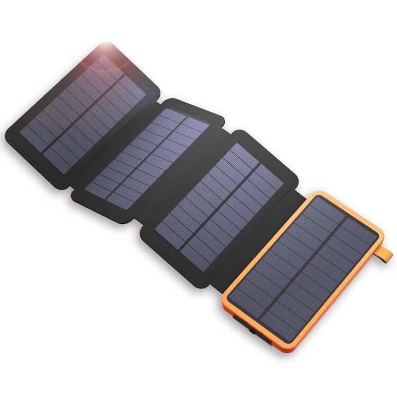 Solenergi-Powerbank med 4 paneler och 3 USB-utgångar – SunCore