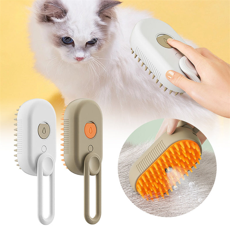 Handbürste für Haustiere, orange Borsten, ergonomisch, Katzenpflege, Fellpflege, Haustierzubehör.