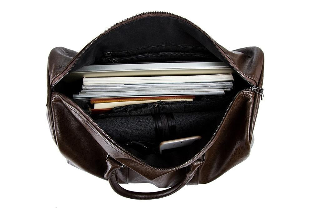 Läderresväska med stor kapacitet – lätt och slitstarkt handbagage